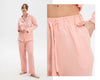 Custom Muslin Embroidered Long Pjs Set  Personalized Cotton Lounge Set 