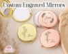 Custom Engraved Compact Mirror Birth Month Flower & Name Design for Bridesmaids Special Wedding or Birthday Gift Hand Mirror Mini Mirror