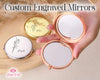 Custom Hand Engraved Mirror Personalized Gold Compact Bridesmaid Box Bridal Party Unique Gift