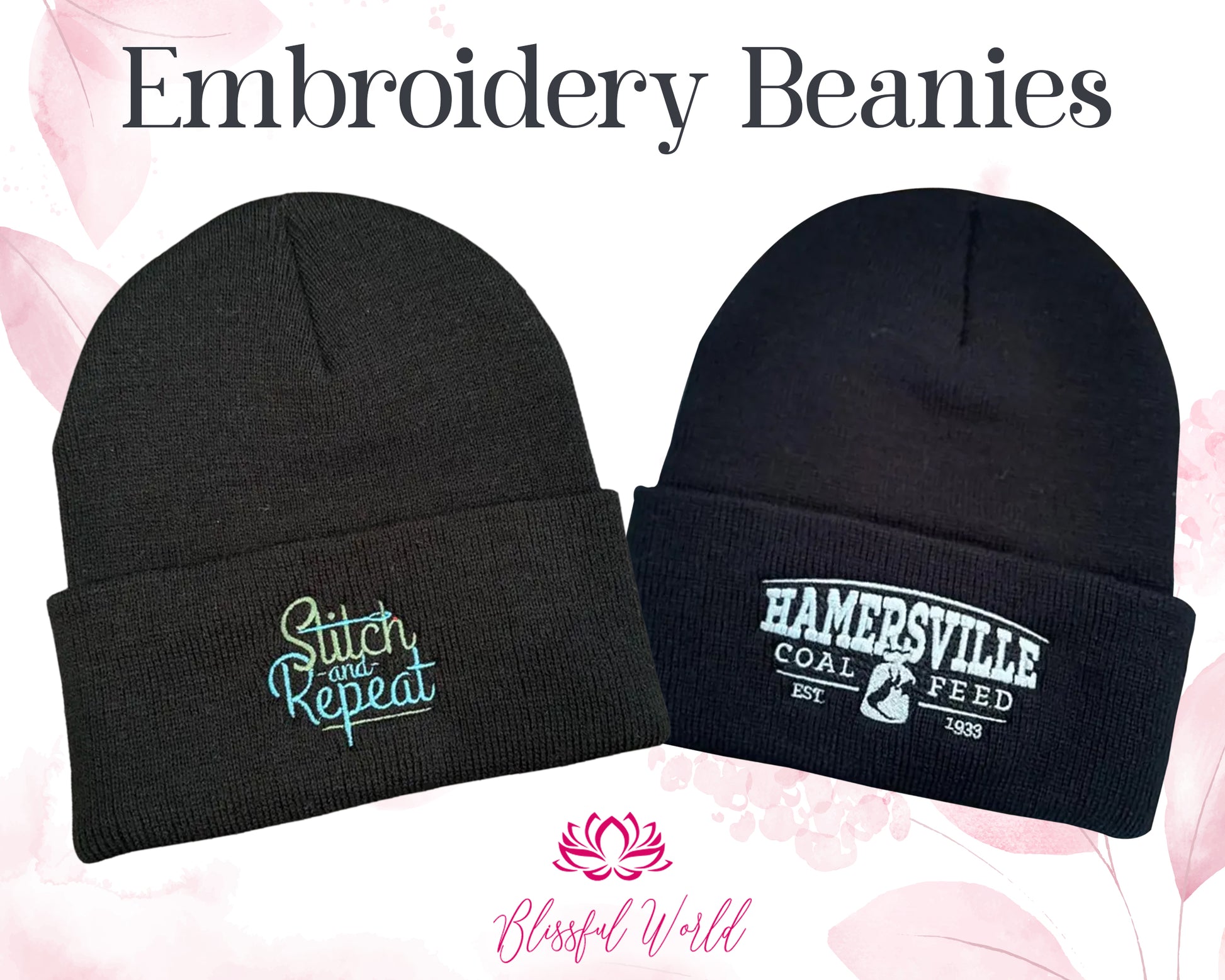 Custom Logo/Text Hats Custom Beanie Warm Hats Winter Beanies Classic Beanies Personalized Embroidered Beanie 