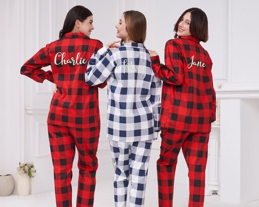 Bridesmaid Flannel Bridal Party Pajamas Bridesmaid Proposal Bachelorette Party Matching Pajama 