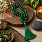 Green Malachite Mala Prayer Beads with Tassel 2