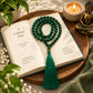 Green Malachite Mala Prayer Beads with Tassel