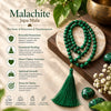 Green Malachite Mala Prayer Beads with Tassel functionality