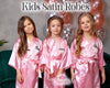 Custom Spa Birthday party robes, Custom kids satin robes, Sleepover party robes, Bridesmaid robes, Personalized kids robes