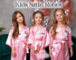 Custom Spa Birthday party robes, Custom kids satin robes, Sleepover party robes, Bridesmaid robes, Personalized kids robes