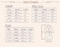 Size chart for robes with adult, plus size, and kids' measurements.