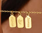  Vertical Bars Initials Anniversary Gift for Wife Minimalist Engraved Name/Date Tag Pendant