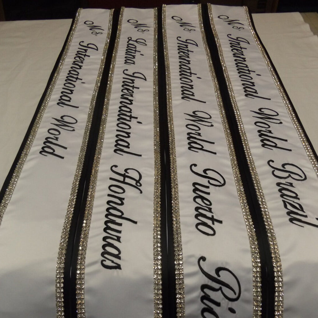 Miss world sash Miss universe sash Embroidery lace sash Usa