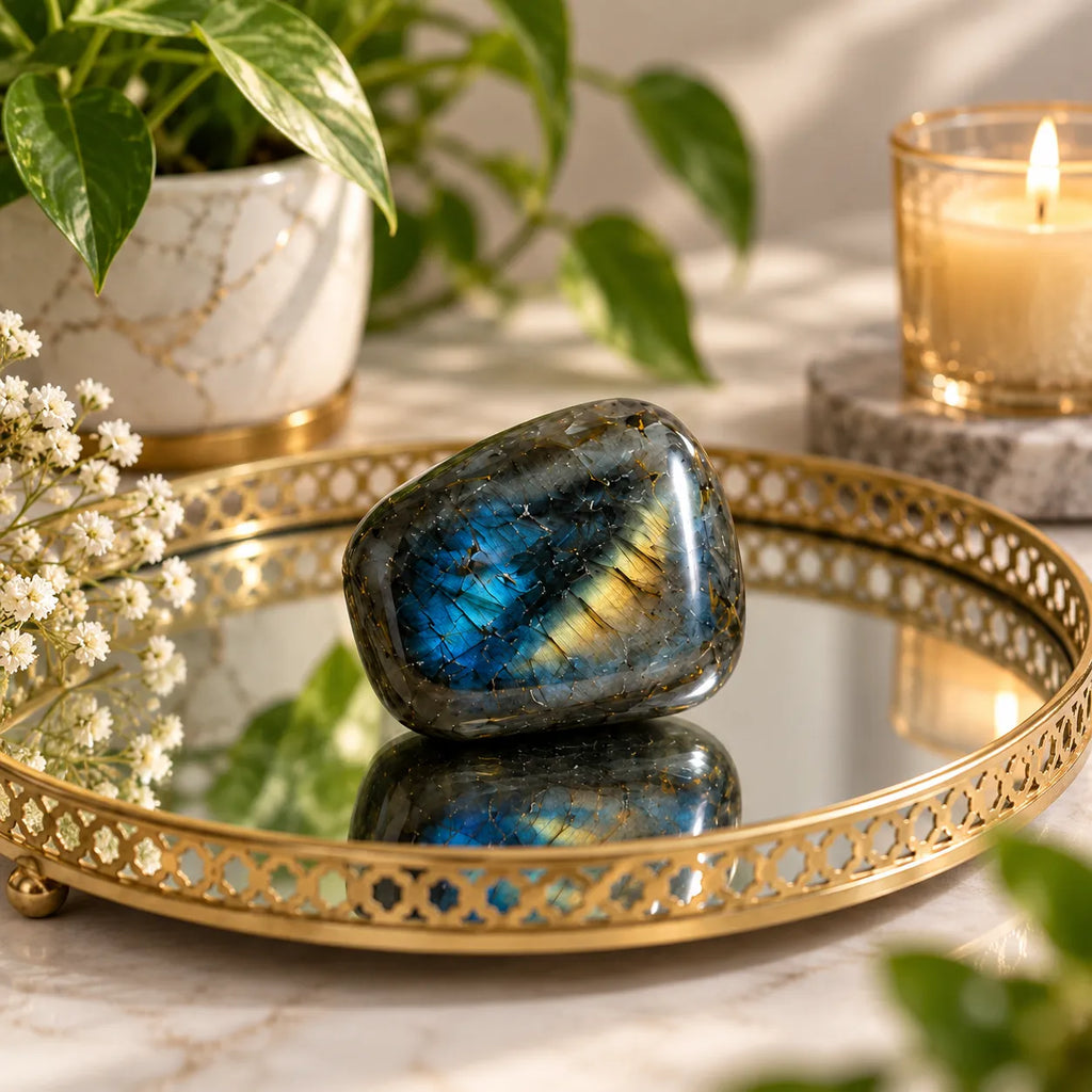 Natural Labradorite Crystal Stone for Meditation and Energy