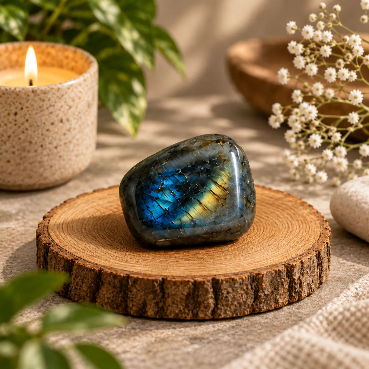Natural Labradorite Crystal Stone for Meditation and Energy 1