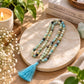 Natural Stone Mala Bead Necklace with Tassel for Meditation and Yoga 1