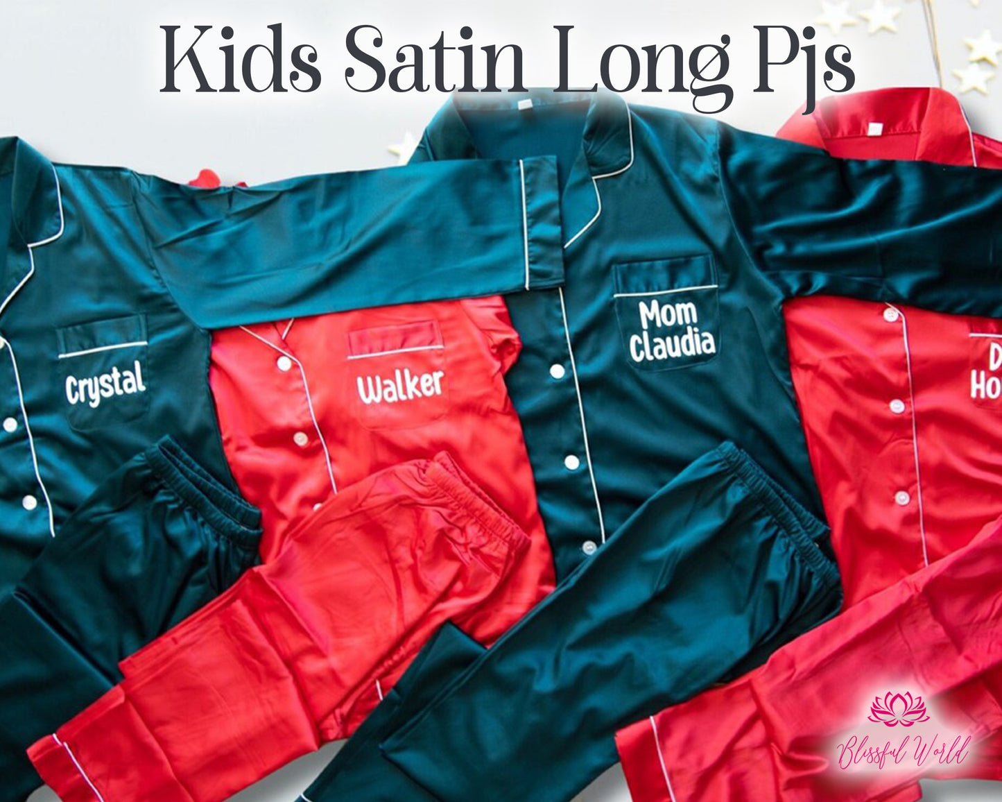 Customized-Satin-Kids-Pjs-Usa