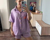 Muslin Pajama Set  Women Lounge Set   Bachelorette Party Pajamas  Romantic Gift   Cotton Pjs Bridesmaid Gift