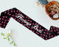  Stylish Personalized Flamingo Sash with custom text, featuring a vibrant flamingo print. Perfect for tropical parties, bachelorette events, and beach-themed celebrations.