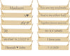 Collection of custom gold bar necklaces with engraved names, initials, coordinates, dates, and romantic messages.