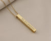 Gold bar pendant with custom engraving