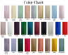 Color chart with various fabric swatches labeled with color names.