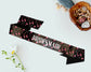 Elegant sash with a flamingo print and custom text, perfect for tropical and beach-themed events.