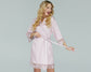  Custom Satin Robe Bride Getting Ready Robe   Wedding Day Robe Custom Bride Robe Lace Trim Robe 