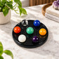Seven Chakra Crystal Healing Stone Sphere Set with Display Tray