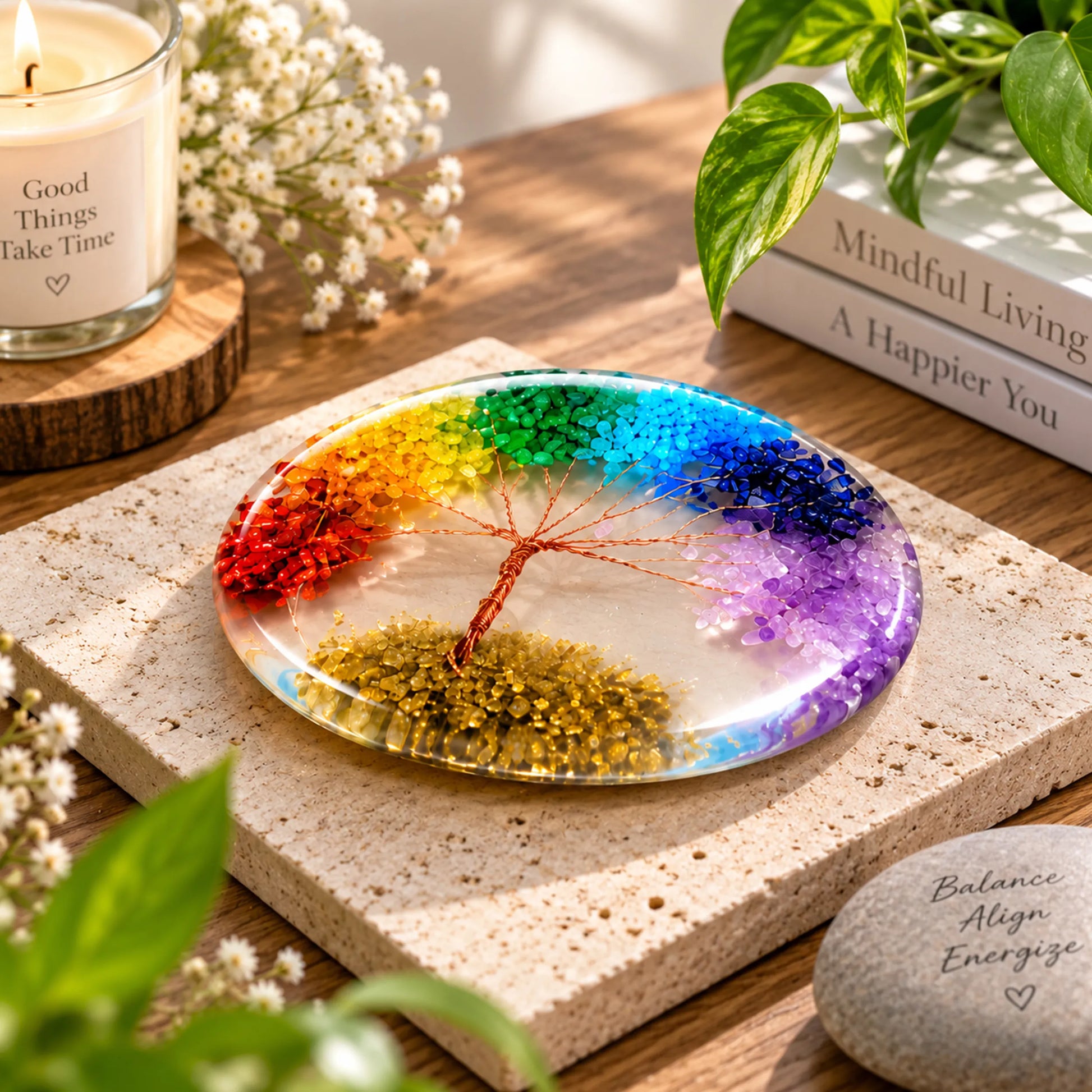 Seven Chakra Tree of Life Crystal Stone Energy Healing Decor