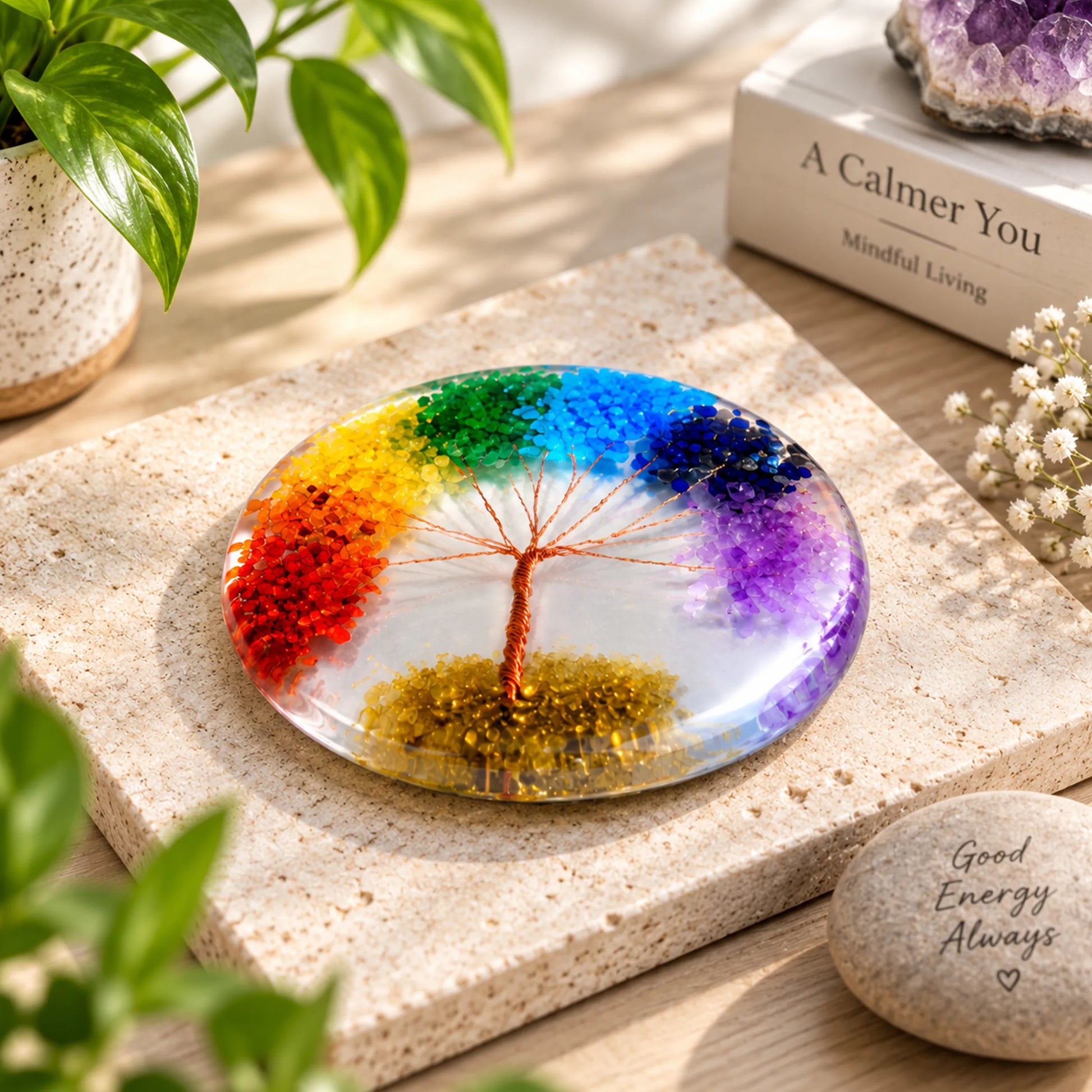 Seven Chakra Tree of Life Crystal Stone Energy Healing Decor 2