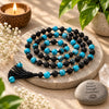 Turquoise and Lava Stone Mala Prayer Beads with Tassel 3