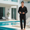 Men’s Cotton Long Pajama Set Soft Breathable Sleepwear