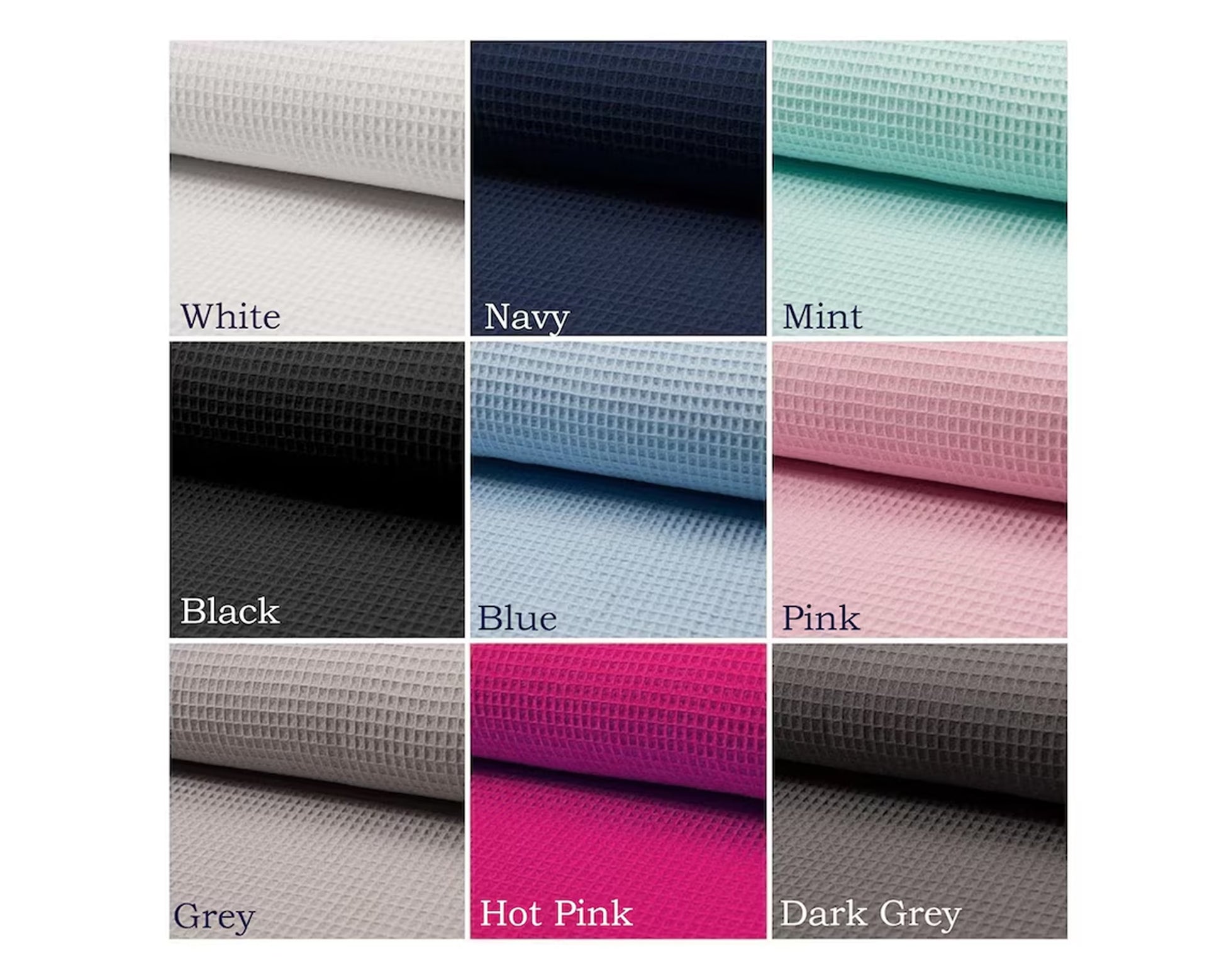 Waffle Bathrobe Color Chart  The Blissful World USA