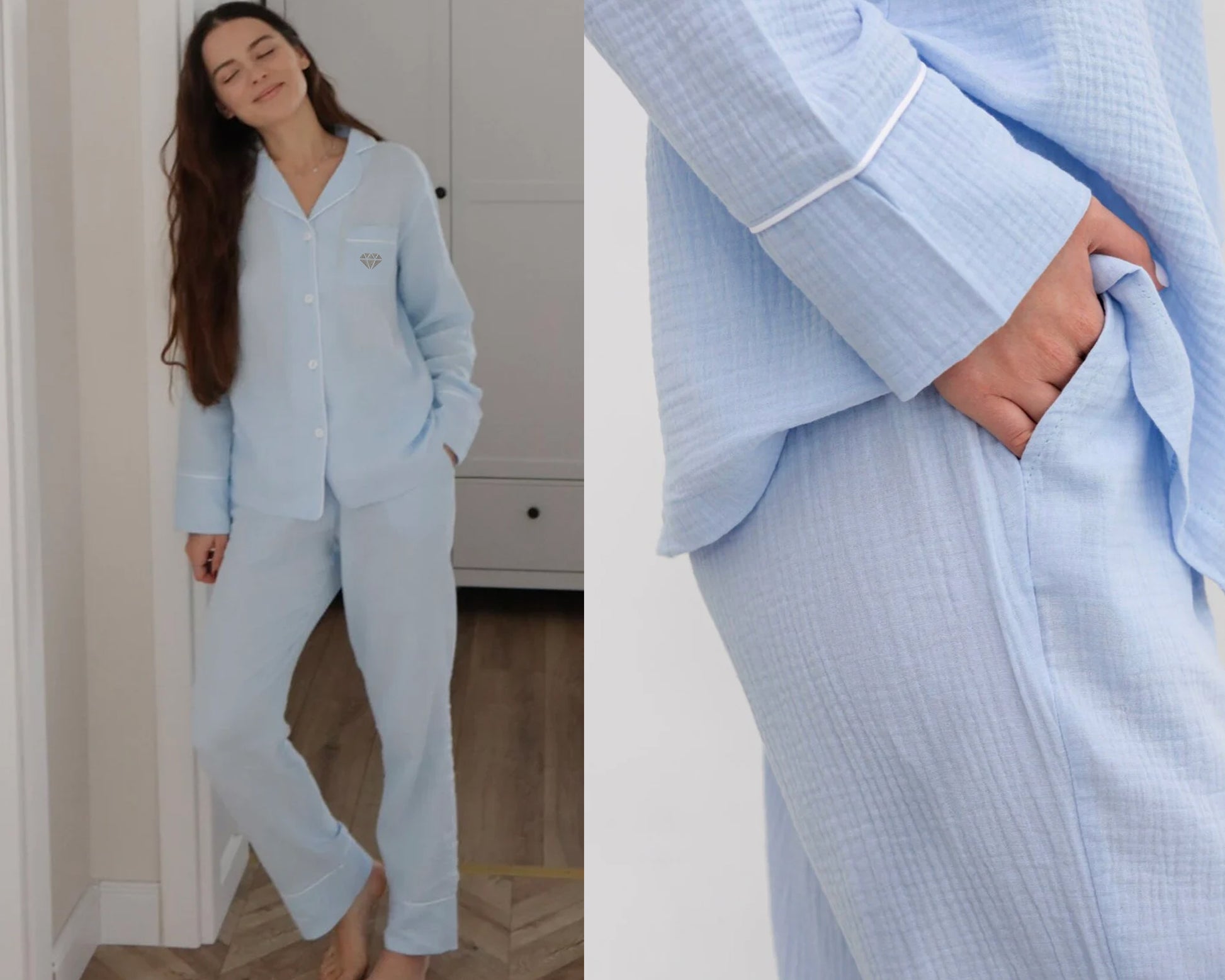 Muslin Pajama set  loungewear  cotton pyjama  Bachelorette party   party pjs Bridal pajamas 