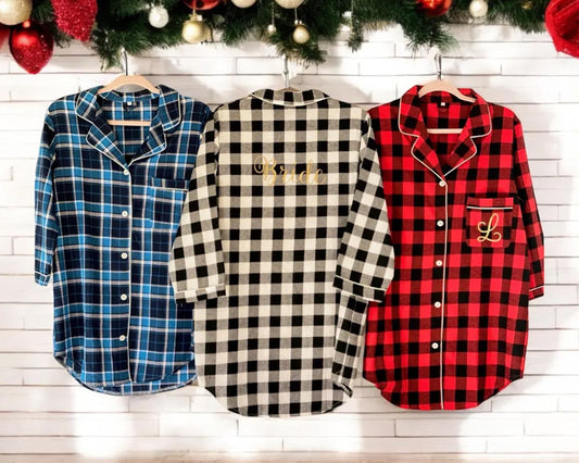 Bridesmaid plaid shirts Bridesmaid flannel shirts bridal party flannel shirts flannel sleepshirt oversized sleep shirt flannel 
