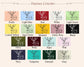 Chart of pajama colors with corresponding color swatches.