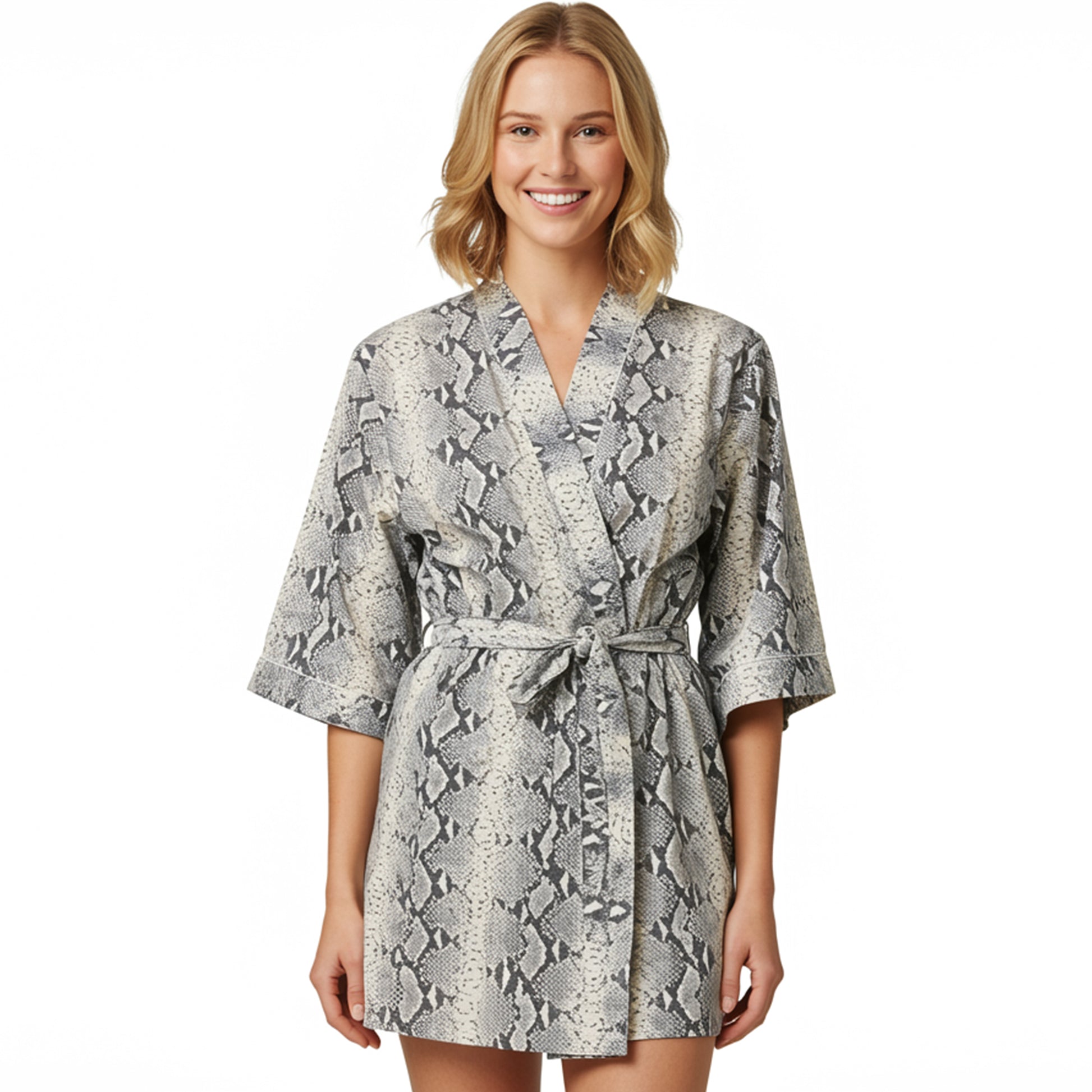 Personalized printed muslin robe for wedding getting ready moments