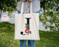 Floral Canvas Tote Bag, Retro Flower Power Aesthetic Tote Bag, Cute Tote Bag, Indie 70s Bag, Tote Bag For Women, Shoulder Bag For Her