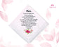 Personalised Wedding Handkerchief Gift for Mother of the Bride, Father of the Bride Gift / father of the bride any message / Parents Wedding Gift / Personalised Hankie
