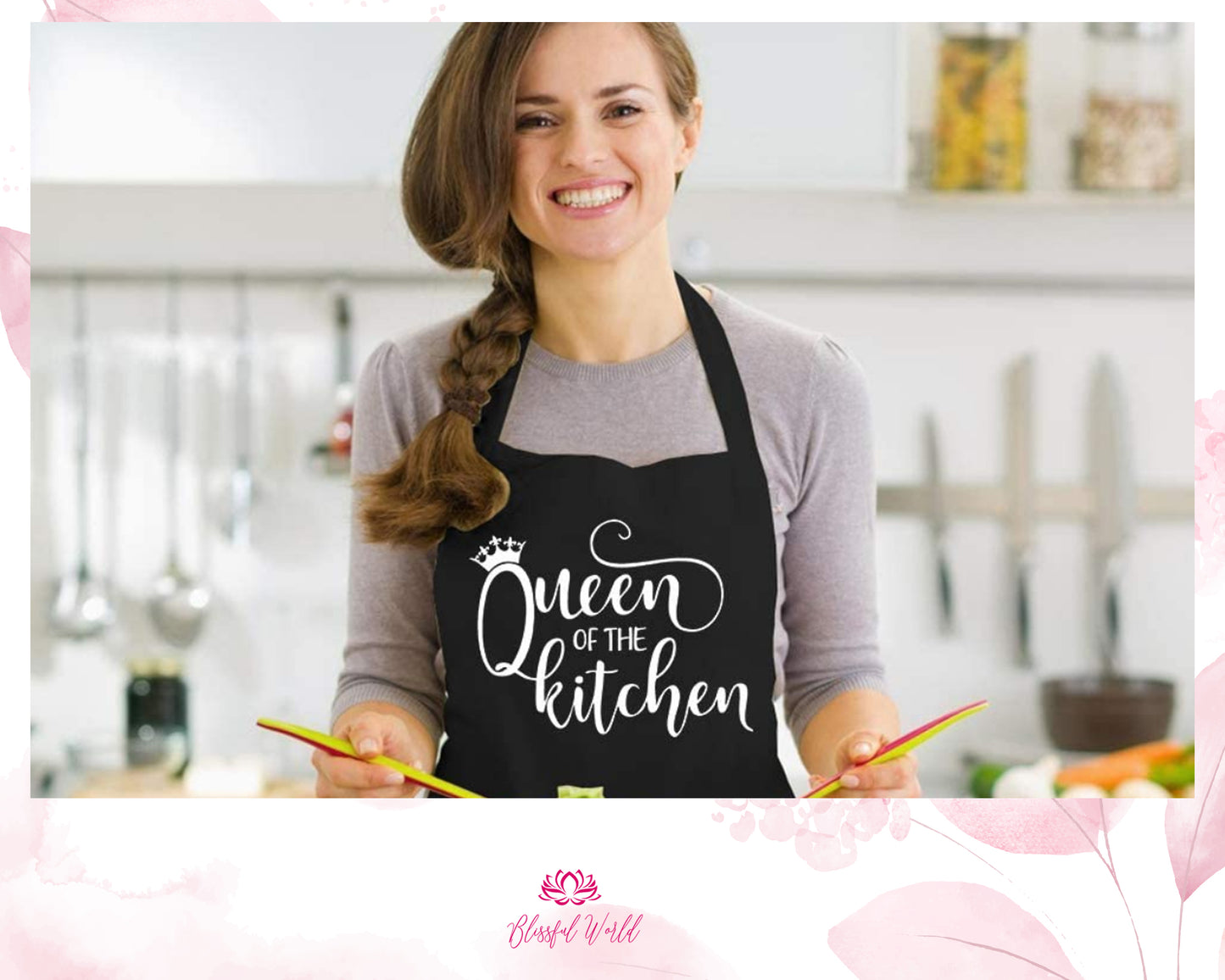Personalised King / Queen of the Kitchen Apron Baking Custom Name Home Cooking BBQ Chef Several Colours Available Personalised Printed Kitchen Apron for Women & Men | Any Text