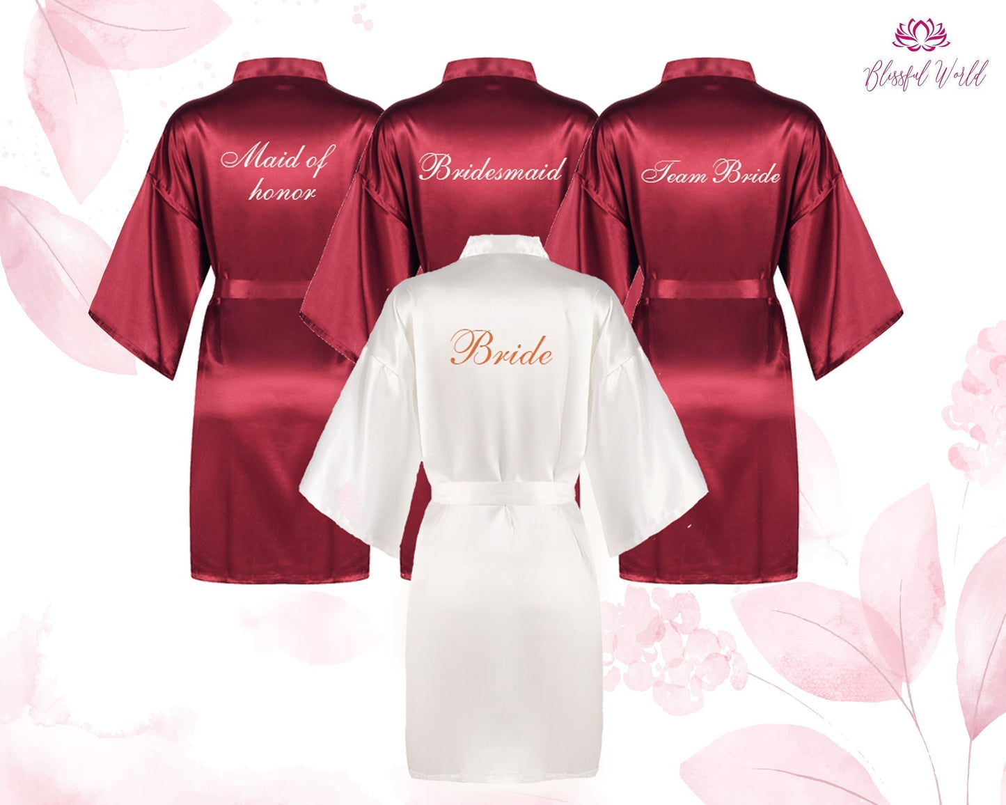 Bridesmaid dressing gowns| Wedding Party Robes| Silky Robe |Personalized Bridesmaid Robes| Satin Robes| Bridesmaid Robes| Green Robe| Rosie| Robe| White Robes
