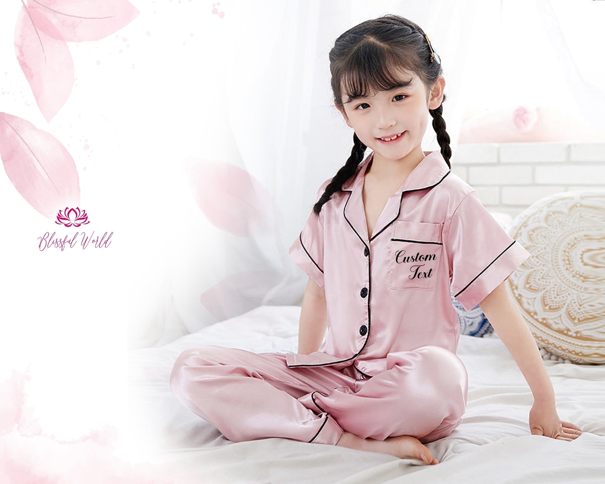 Flower Girl Gift, Flower Girl Pjs, Custom Kid Pajama, Birthday Girl Pa –