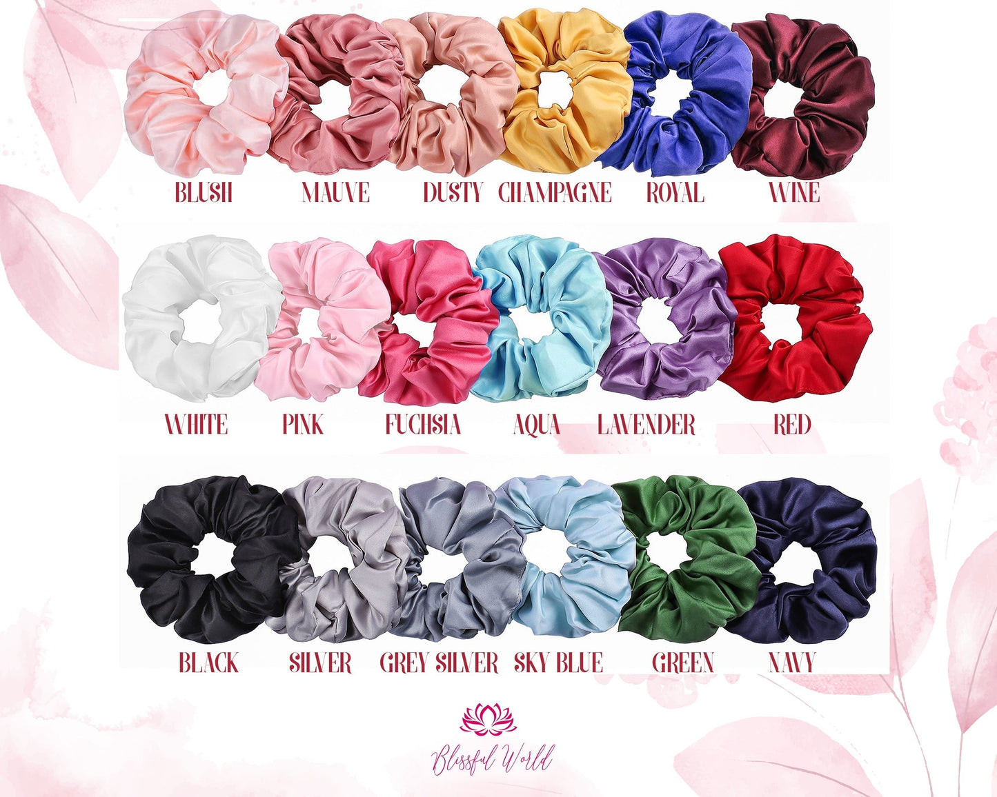 Hair Scrunchies Silky Satin Scrunchies Soft Scrunchies Bridal Scrunchies Bridesmaid Scrunchies Gift Scrunchies Hair Tie