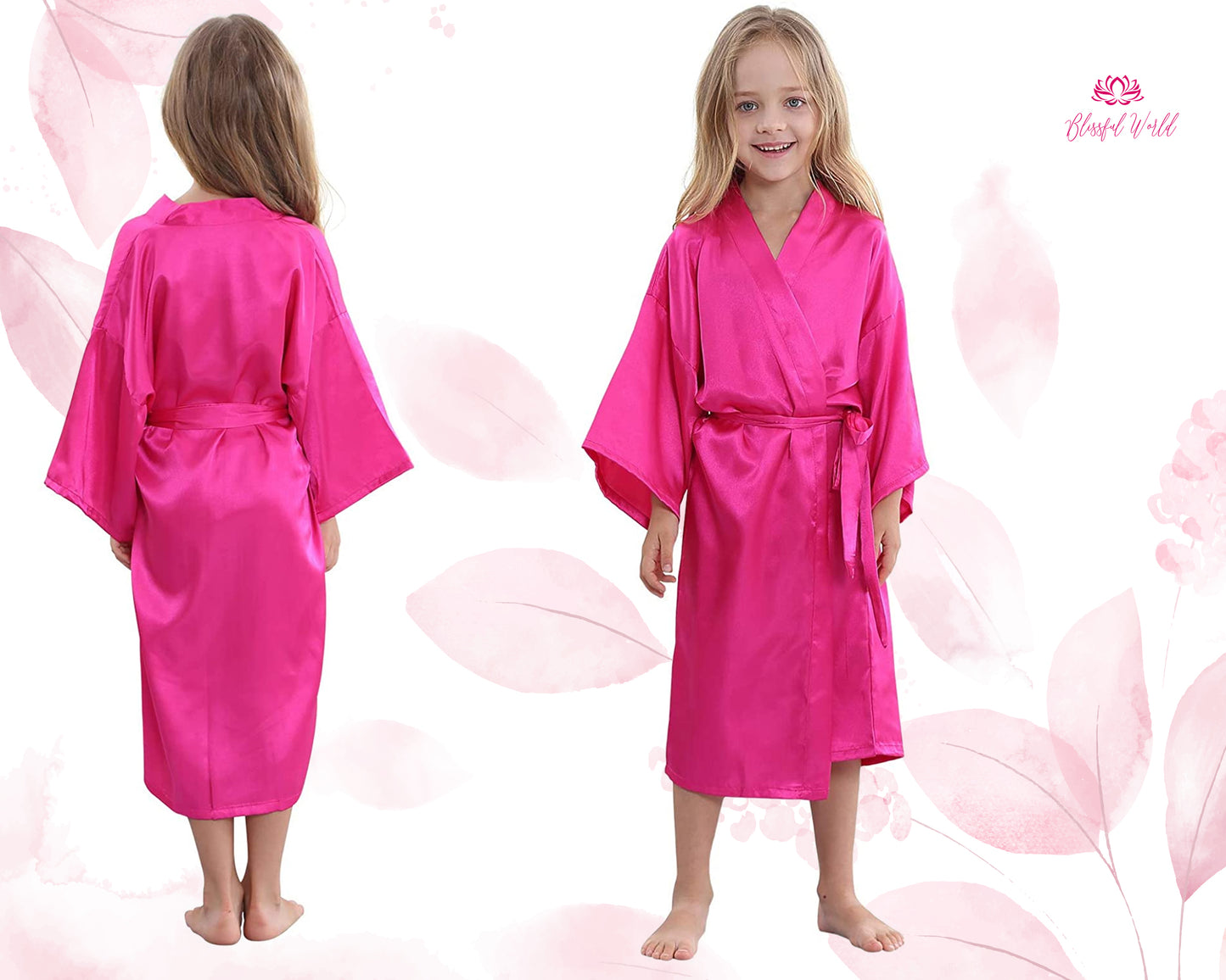 Custom Kids Robes Flower Girl Robes Satin Robes Personalized Robes Bridal Robes Customized Kimono Robes Gift For Her Wedding Gift