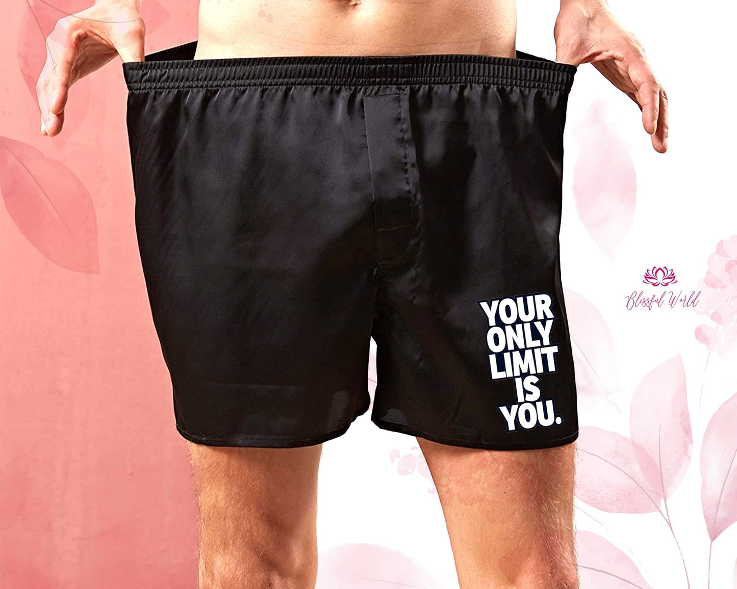 Mens Satin Boxers Shorts Underwear Loose Sleep Pajama Bottom Boxer Anniversary Gift Personalized Gift