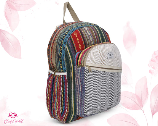 Colorful Boho Shoulder Bags, Cotton Bohemian Bags made in Nepal Hemp Natural Bags