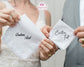 Wedding Handkerchief, Wedding hankerchief, wedding hanky, mother of the bride handkerchiefs, bride and groom names wedding hankie