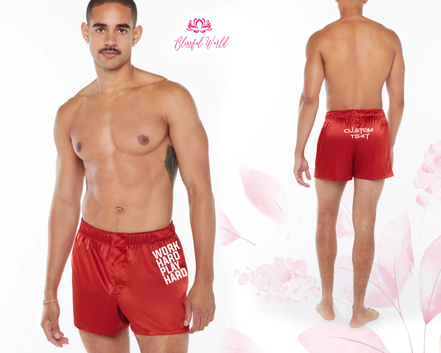 Personalized Satin Boxer Custom Boxer Customized Satin Shorts Custom B –