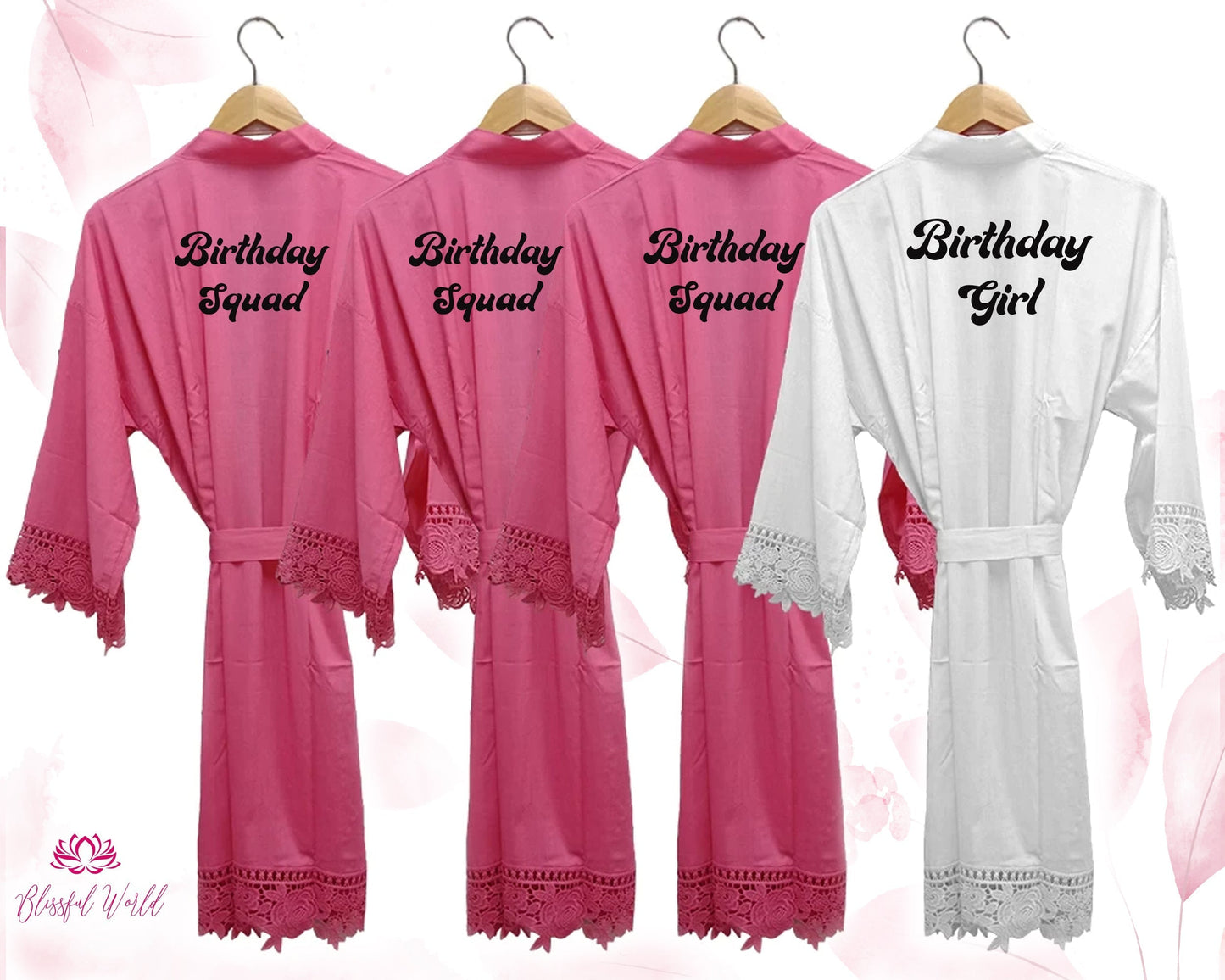 Bridesmaid Robes Rayon Cotton With Lace Trim | Bridal Party Robes | Personalized Bridesmaid Gifts | Bridal Shower Gift | Bridal Robes / Robes / Cotton Lace Robe