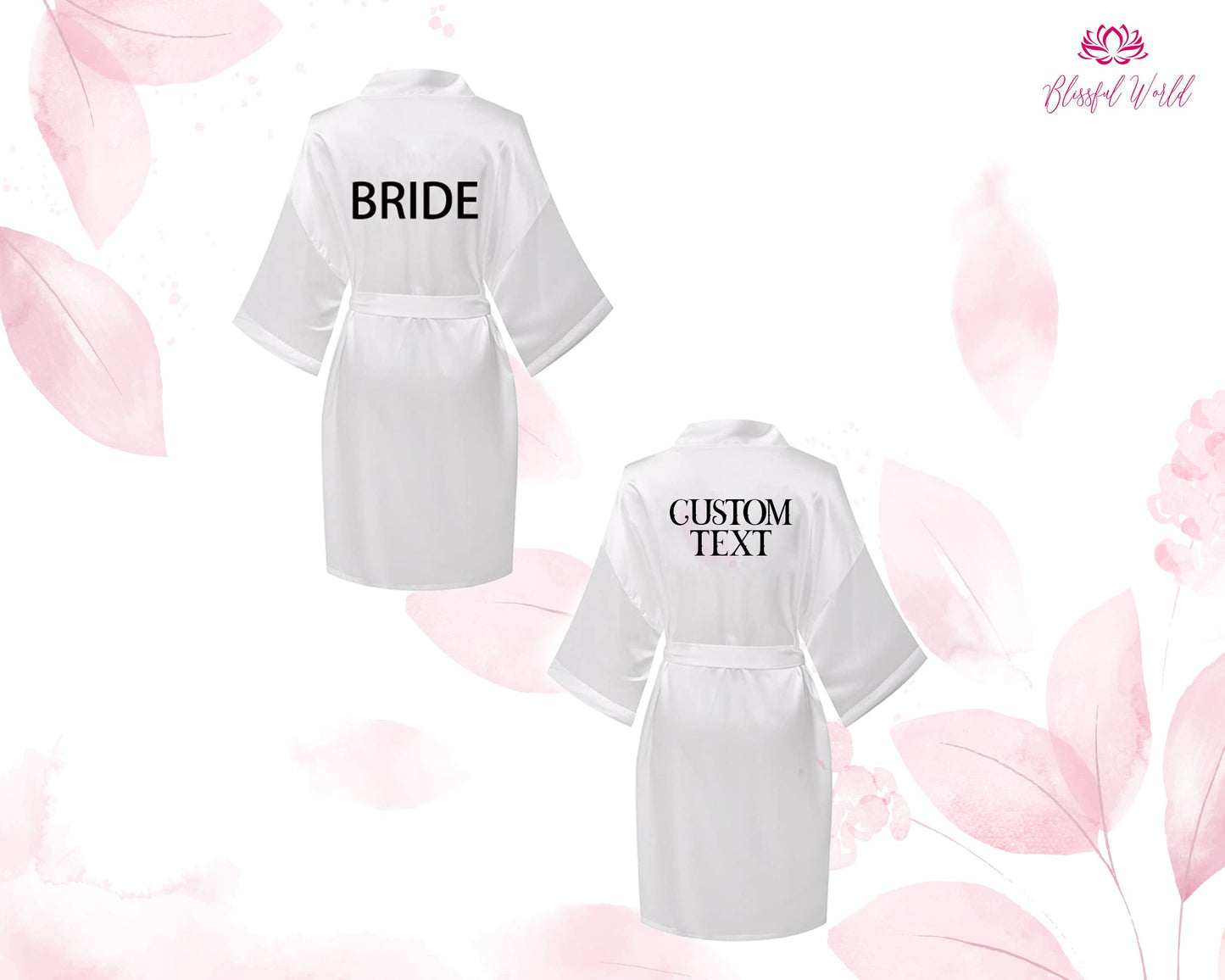 Groom and Bride Satin Robes, Customized Wedding robes, Personalized robes, Anniversary gift, Honeymoon gift, Custom Satin gown,