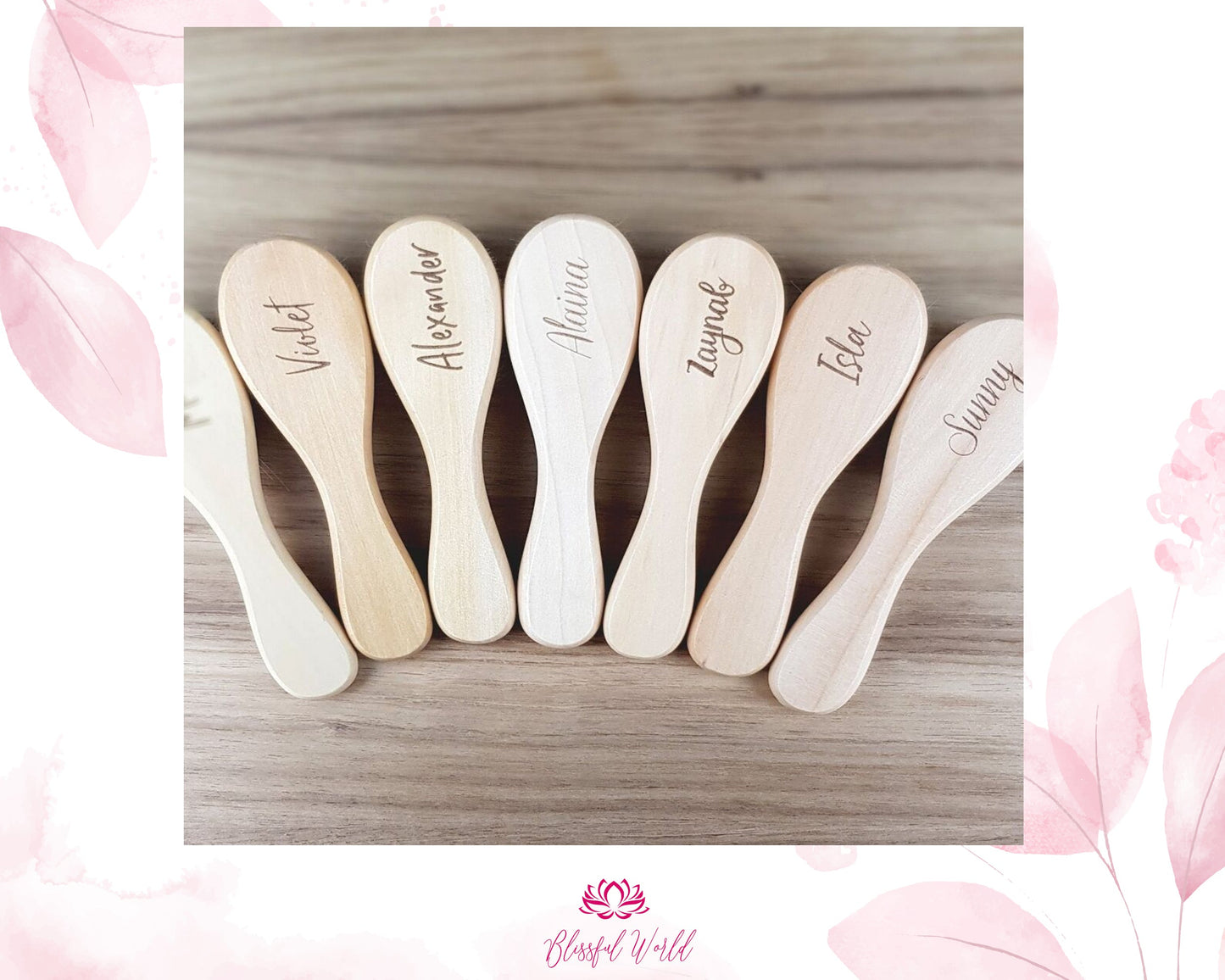 Personalized baby or child hairbrush / birth gift / customizable wooden / baptism, birthday or birth