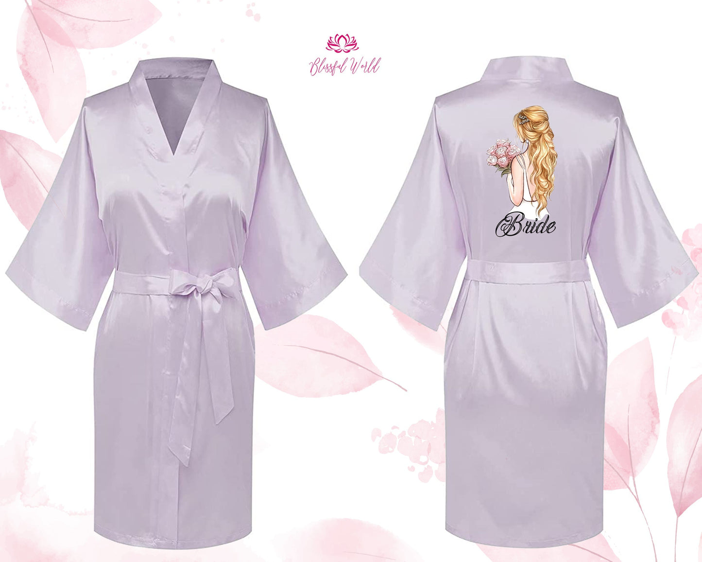 Bridal Robe, Lace Robe, Wedding Dressing Gown, Floral Bridal Robes, Satin Wedding Robe, Wedding Robe