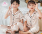 Organic Linen 2PC Kid’s Sleepwear Pajama Set / Family Look Personalized Women Men Kids Pajamas Set pyjama kids pjs satin shirt